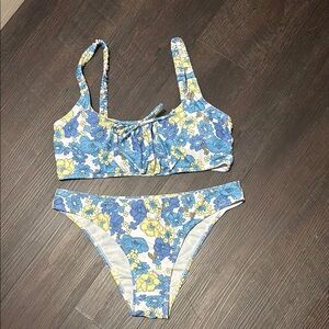 SHEIN Blue and Yellow Floral Bikini